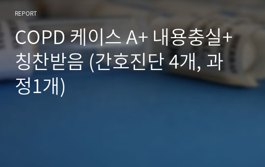 COPD 케이스 A+ 내용충실+칭찬받음 (간호진단 4개, 과정1개)