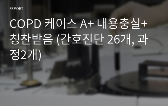 COPD 케이스 A+ 내용충실+칭찬받음 (간호진단 26개, 과정2개)