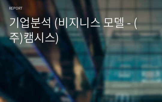 기업분석 (비지니스 모델 - (주)캠시스)