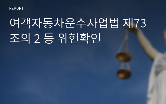 여객자동차운수사업법 제73조의 2 등 위헌확인