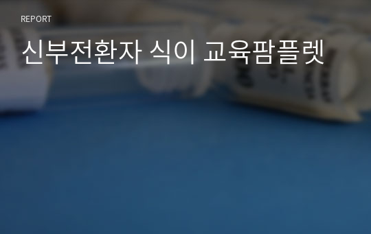 신부전환자 식이 교육팜플렛