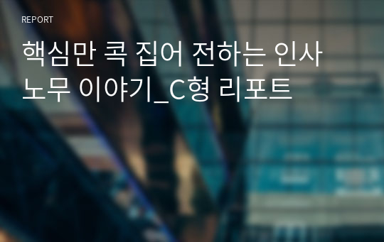 핵심만 콕 집어 전하는 인사노무 이야기_C형 리포트