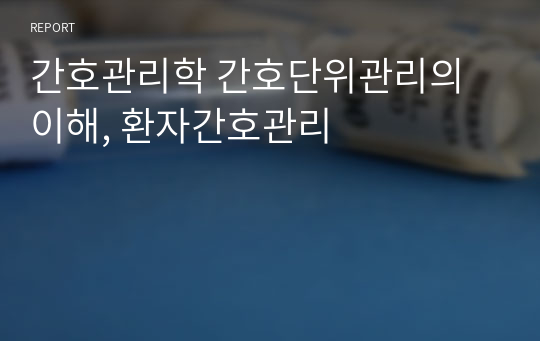 간호관리학 간호단위관리의 이해, 환자간호관리