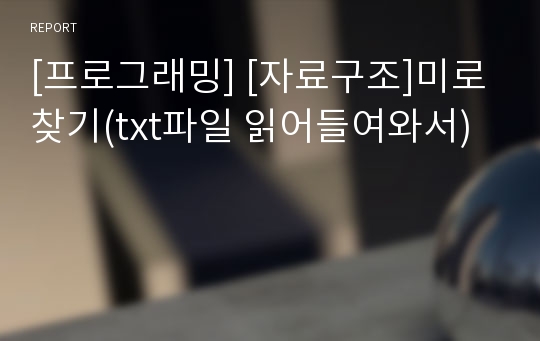 [프로그래밍] [자료구조]미로찾기(txt파일 읽어들여와서)