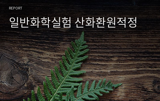 일반화학실험 산화환원적정