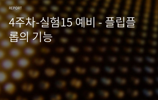 4주차-실험15 예비 - 플립플롭의 기능