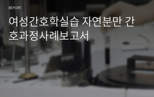 여성간호학실습 자연분만 간호과정사례보고서