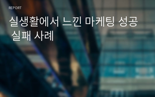 실생활에서 느낀 마케팅 성공 실패 사례