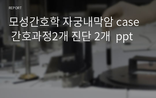 모성간호학 자궁내막암 case 간호과정2개 진단 2개  ppt