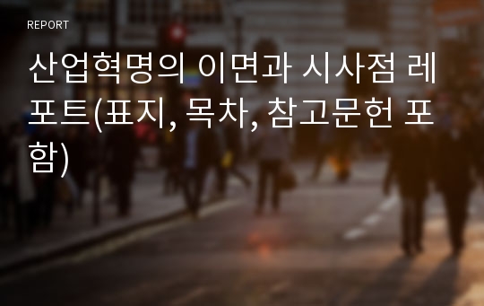 산업혁명의 이면과 시사점 레포트(표지, 목차, 참고문헌 포함)