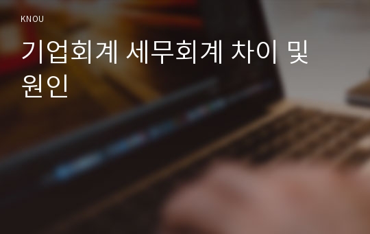 기업회계 세무회계 차이 및 원인