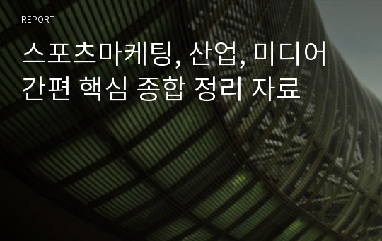 스포츠마케팅, 산업, 미디어 간편 핵심 종합 정리 자료