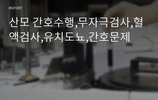 산모 간호수행,무자극검사,혈액검사,유치도뇨,간호문제