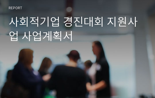 사회적기업 경진대회 지원사업 사업계획서