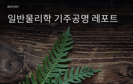 일반물리학 기주공명 레포트