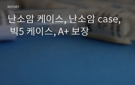 난소암 케이스, 난소암 case, 빅5 케이스, A+ 보장