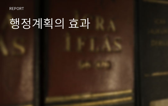 행정계획의 효과