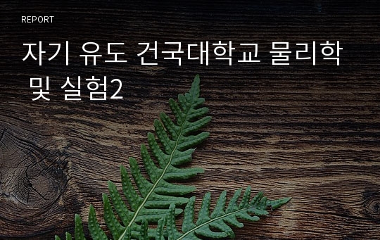 자기 유도 건국대학교 물리학 및 실험2