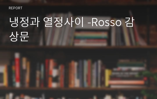 냉정과 열정사이 -Rosso 감상문