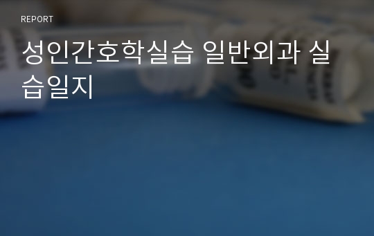 성인간호학실습 일반외과 실습일지