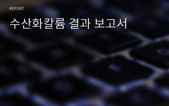 수산화칼륨 결과 보고서