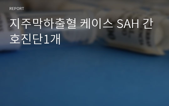 지주막하출혈 케이스 SAH 간호진단1개