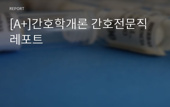 [A+]간호학개론 간호전문직 레포트