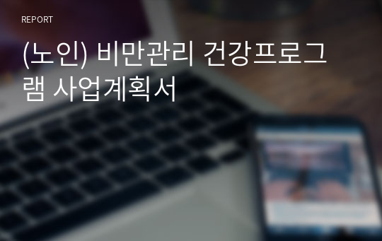 (노인) 비만관리 건강프로그램 사업계획서