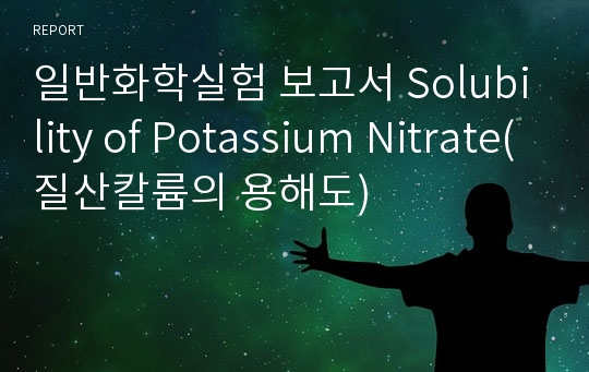 일반화학실험 보고서 Solubility of Potassium Nitrate(질산칼륨의 용해도)