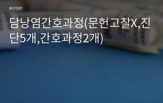 담낭염간호과정(문헌고찰X,진단5개,간호과정2개)