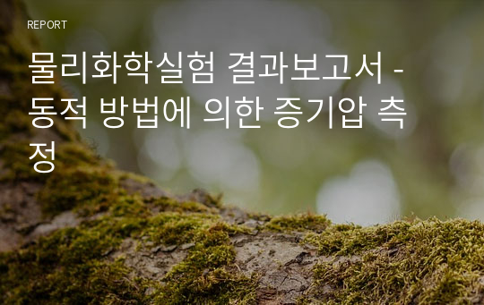 물리화학실험 결과보고서 - 동적 방법에 의한 증기압 측정