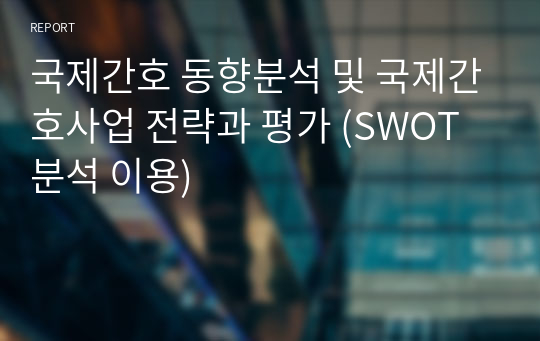 국제간호 동향분석 및 국제간호사업 전략과 평가 (SWOT분석 이용)