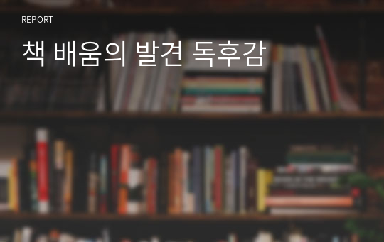 책 배움의 발견 독후감