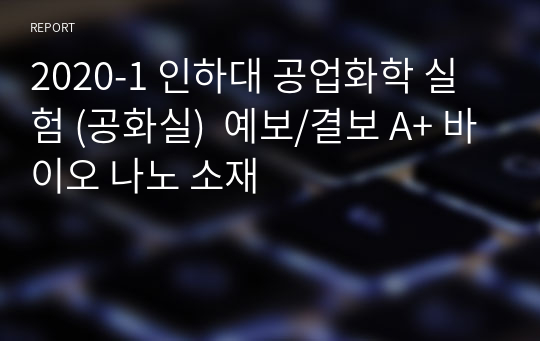 2020-1 인하대 공업화학 실험 (공화실)  예보/결보 A+ 바이오 나노 소재