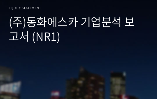 (주)동화에스카 기업분석 보고서 (NR1)