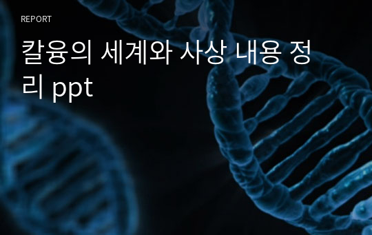 칼융의 세계와 사상 내용 정리 ppt