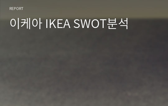 이케아 IKEA SWOT분석