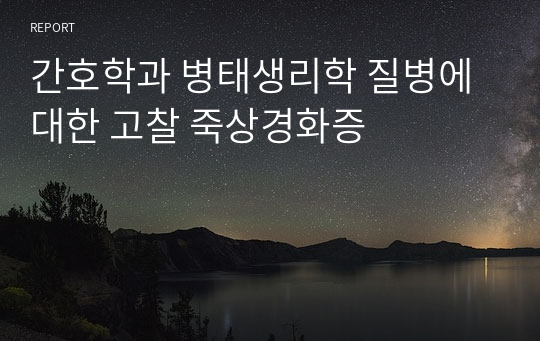 간호학과 병태생리학 질병에 대한 고찰 죽상경화증