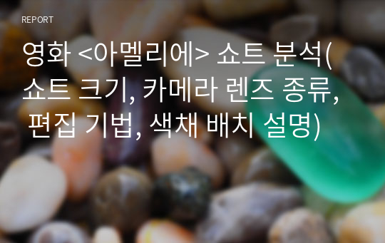 영화 &lt;아멜리에&gt; 쇼트 분석(쇼트 크기, 카메라 렌즈 종류, 편집 기법, 색채 배치 설명)