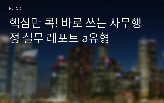 핵심만 콕! 바로 쓰는 사무행정 실무 레포트 a유형