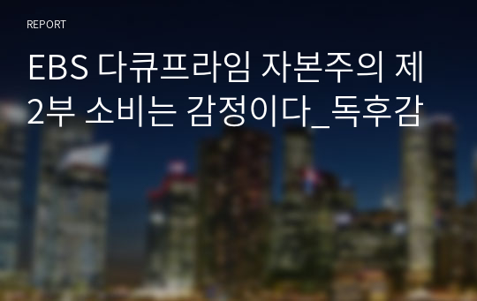 EBS 다큐프라임 자본주의 제2부 소비는 감정이다_독후감