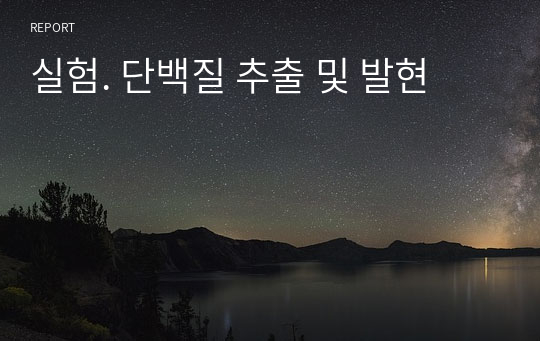 실험. 단백질 추출 및 발현