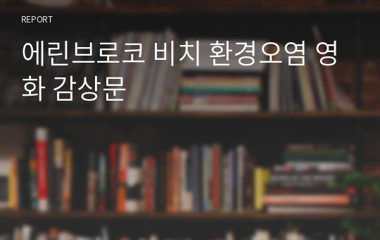 에린브로코 비치 환경오염 영화 감상문