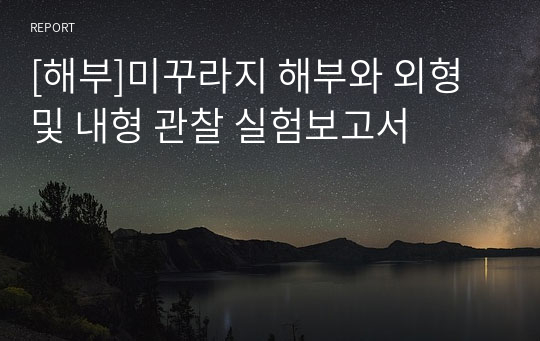 [동물학 실험]미꾸라지 해부 실험보고서_A0