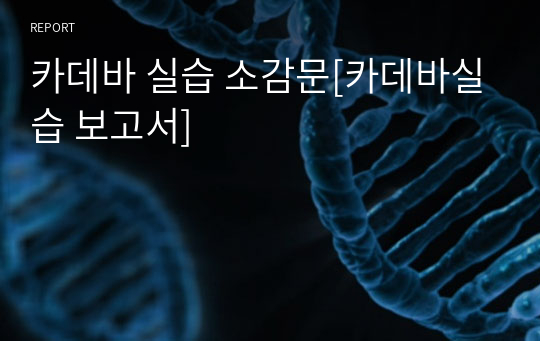 카데바 실습 소감문[카데바실습 보고서]