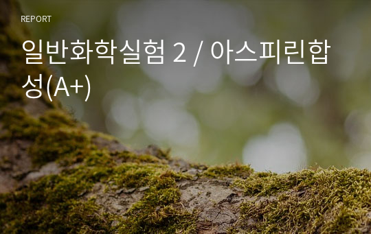 일반화학실험 2 / 아스피린합성(A+)