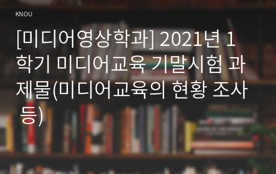 [미디어영상학과] 2021년 1학기 미디어교육 기말시험 과제물(미디어교육의 현황 조사 등)