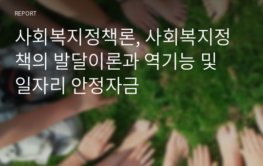 사회복지정책론, 사회복지정책의 발달이론과 역기능 및 일자리 안정자금