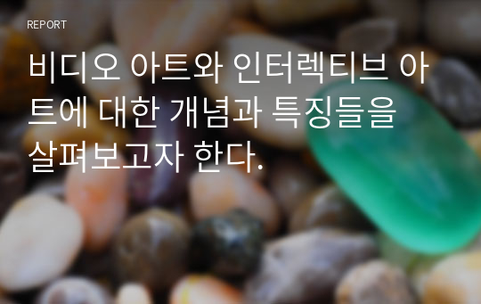 비디오 아트와 인터렉티브 아트에 대한 개념과 특징들을 살펴보고자 한다.