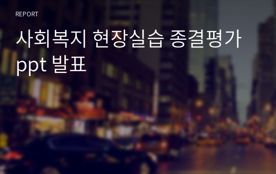 사회복지 현장실습 종결평가 ppt 발표